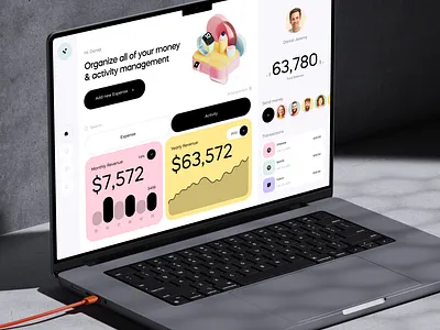Organize Your Money & Activity Management Application UI graphic design logo ui