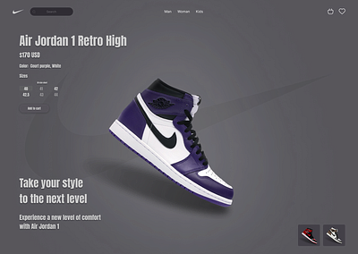 Air Jordan 1 Retro High branding design graphic design jordan nike shoes ui ux web