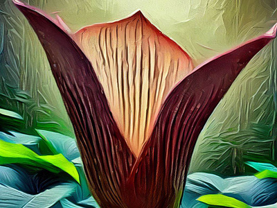 Amorphophallus titanum flower art flower illustration selvage