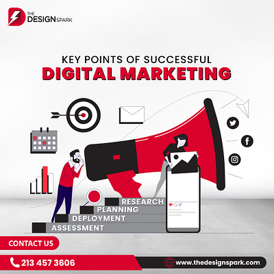 Key Points of Successful Digital Marketing apparel assesment branding deployment design digital marketing energy graphic design illustration key points logo merch research ui vector