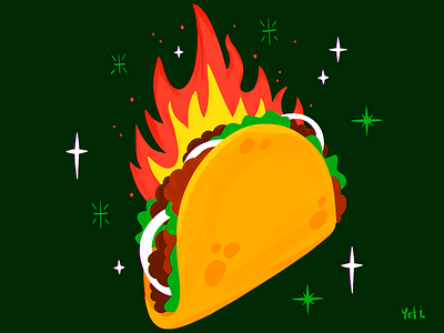 🌮Taquito - Mexican Food🌶️🔥 digital illustration fire food food art food illustration illustrated food illustration illustrator mexican spicy taco vector