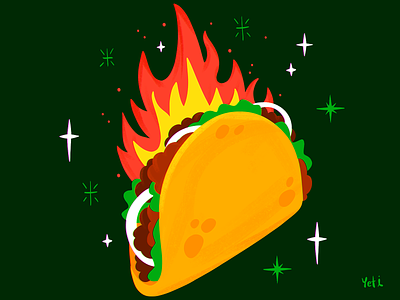 🌮Taquito | Mexican Food🌶️🔥 digital illustration fire food food art food illustration illustrated food illustration illustrator mexican spicy taco vector