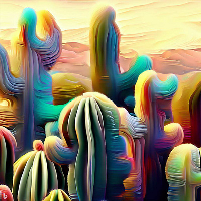 Cactus cactus paint sun