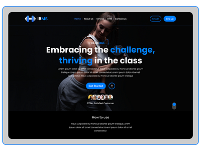 Gym Website Header UI/UX Design dribble graphic design gym gymweb gymwebsite header human man ui uiux