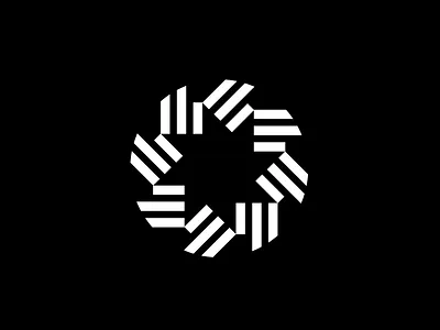 F 'Flywheel' Logo Concept 01 badge black and white chicago f logo monogram star starburst type wheel