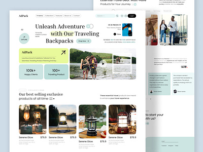 Travel Accessories Landing Page accessories landing page backpack e commerce landing page ui design single product landing page travel accessories landing page travel accessories web design travel accessories website travel backpack landing page ui website ui design