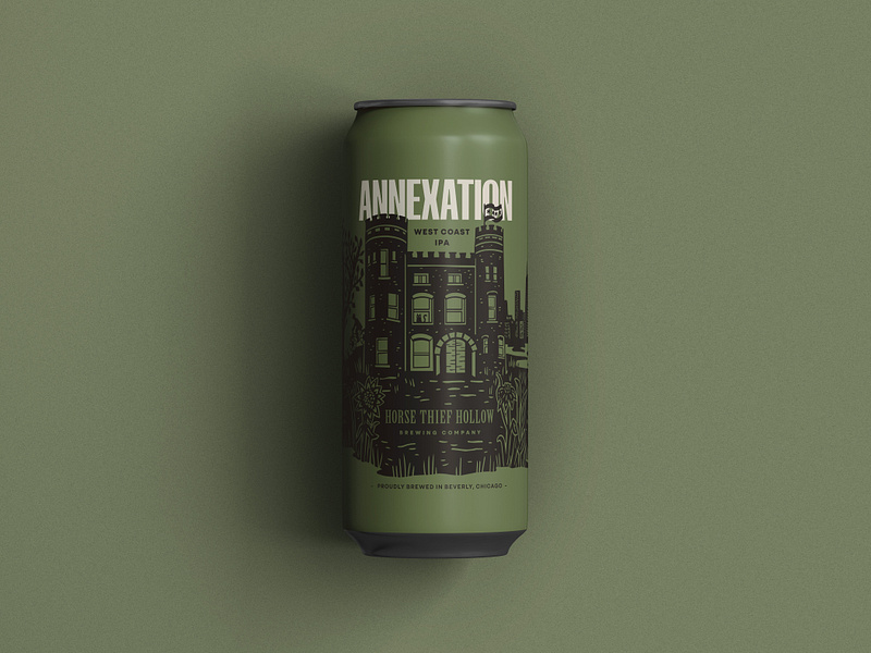 "Annexation IPA" Label beer beer can beer label brewery chicago green beer illustration ipa pale ale paper cut