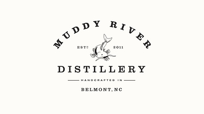 Muddy River Distillery branding graphic design logo