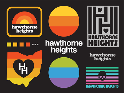 Hawthorne Heights Merch Designs band graphic designer band logo band merch emo hawthorne heights merch merch design merchandise retro thick lines tour merch