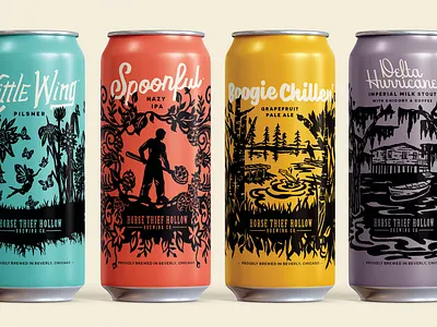 Horse Thief Hollow Beer Cans 16oz beer beer can beer design beer label brewery can label chicago craft beer label label design