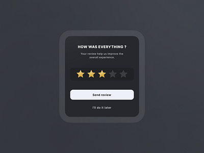 Daily UI #9 - Rating popup card challenge daily ui mobile modal popup rating ui