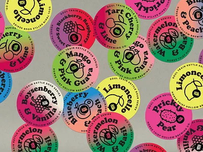 "Soul Train" Sour Series Labels beer beer can beer label brewery chicago craft beer fruit illustration sour sticker vibrant