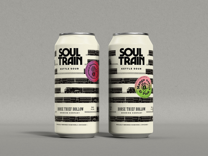 "Soul Train" Sour Beer Labels beer beer label brewery chicago craft beer fruit fruit beer fruit illustration illustration sour beer sticker stickers train