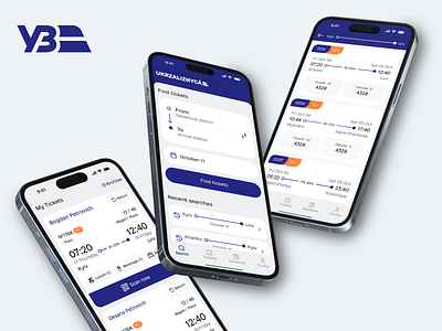 The official app design of the Ukrzaliznytsia apps interface mobile railways tickets travel ui ux