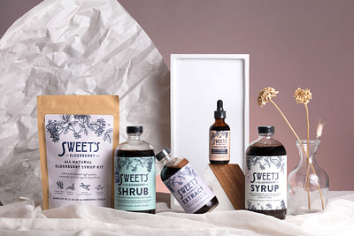 Sweet's Elderberry branding design graphic design logo packaging