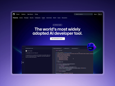 GitHub Copilot — Hero Interaction ai branding copilot design github hero interaction layout motion
