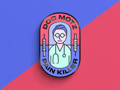 Doc Motz—Pain Killer: Enamel Pin design doctor enamel pin graphic design illustration illustrator pain killer syringe vector