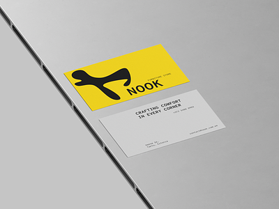 Nook's business card, furniture brand brand branding business card contemporary corporate design eye catching furniture graphic design home identity layout logo minimal minimalistic modern negative space store ui visual