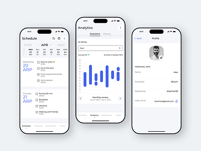 Schedule mobile app interface mobile schedule ui ux