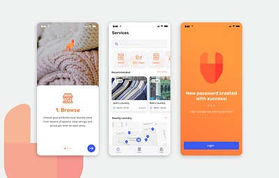 Laundry Delivery App app design mobile ui