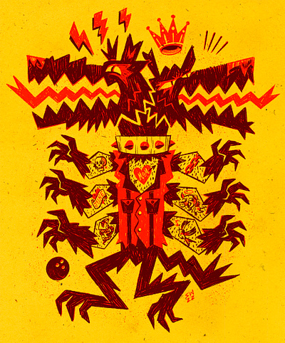 Three Headed Wolf alternative animal drawing freaky graphic design illustration ink letterpress mythology radical tattoo tmnt werewolf wolf