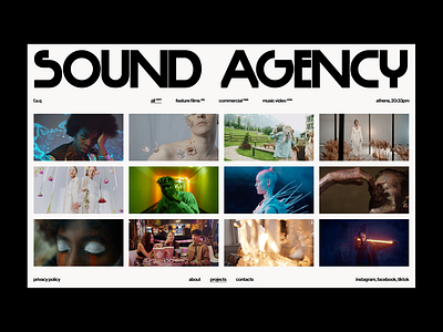 Sound Agency Portfolio design landing product ui ux web web page