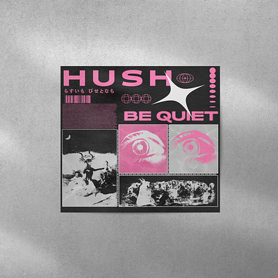 "HUSH" Brutalist Poster Design art decorative design goya graphic design illustration photoshop poster poster art poster design