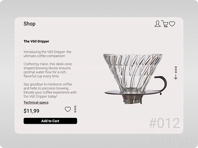 #012 #UIX101 challenge completed. #012 #dailyui coffee daily dailyui e commercial figma product ui uix101 ux