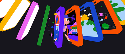 Phone portals animation art direction branding character graphic design illustration motion graphics
