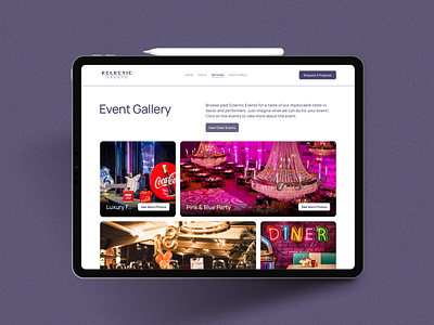 Eclectic - Event Gallery UI UX Page Design awesome events branding eclectic events event calender event landing page events events app events app design events blog festival and events landing page online events program and events quality events social events ui ui design uiux design upcoming events virtual events