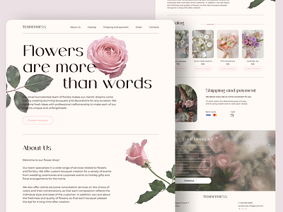 Flowers are more than words concept design figma landing site ui ux website