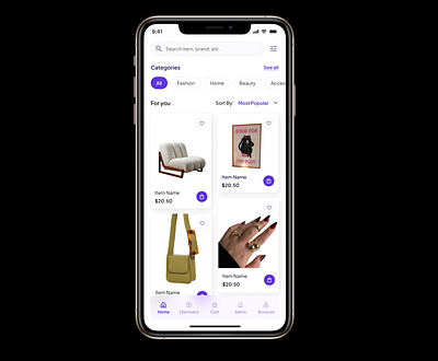 App Design: E-commerce Platform appdesign mobile ui ux visual design