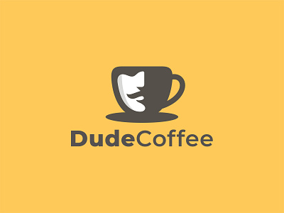 Dude Coffee Logo coffee cool dude man yellow