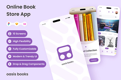 Oasis Books - Online Book Store Mobile App app application book bookshelf bookstore education expertise library listen literature mobile read sketch store university