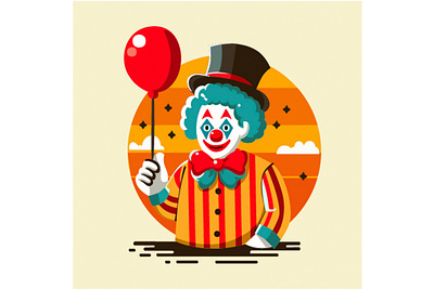 Flat Design April Fools Day Illustration activity april balloon carnival celebration character circus clown costume day fool happy illustration jokes prank symbol trick vector