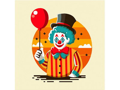 Flat Design April Fools Day Illustration activity april balloon carnival celebration character circus clown costume day fool happy illustration jokes prank symbol trick vector