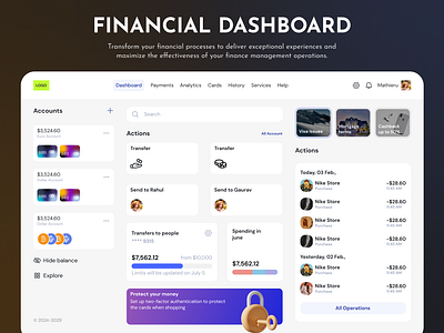 Financial Dashboard design graphic design illustration ui ux