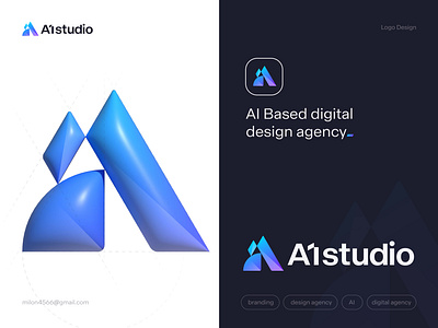 A1 Studio Logo Design ai based agency logo brand brand identity branding creative logo design agency logo digital agency logo identity logo logo design logo ideas logos logotype modern logo top logo