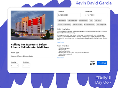 #DailyUI Day 67: Hotel Booking amenities booking dailyui hotel