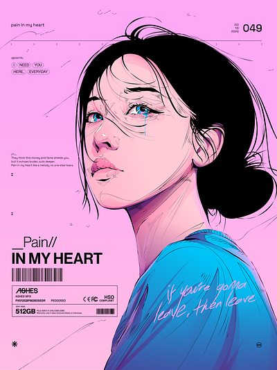 Pain In My Heart anime typography