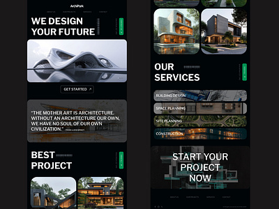 ArchiPark transforms concepts into stunning architecture architecture design figma landing page landing page design layout ui ui design ux uxui uxui design web design website website landing page