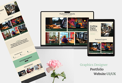 Graphics designer portfolio UI UX branding design graphic design illustration landing page ui ux