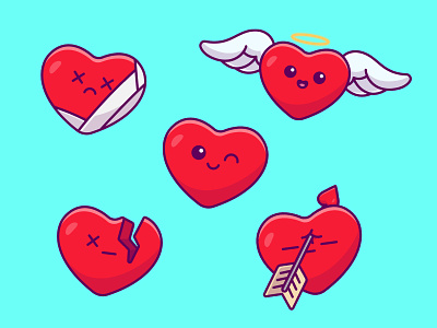 Heart Character Collections❤️💘💔 cartoon cute heart heart cartoon heart character mascot valentine valentine cartoon