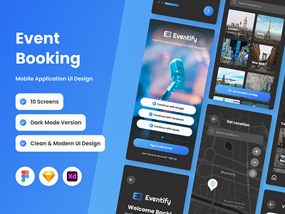 Eventify - Event Booking Mobile App application apps design layout smartphone ui ux