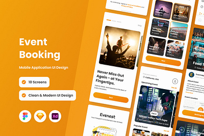 Evenest - Event Booking Mobile App application apps design layout smartphone ui ux