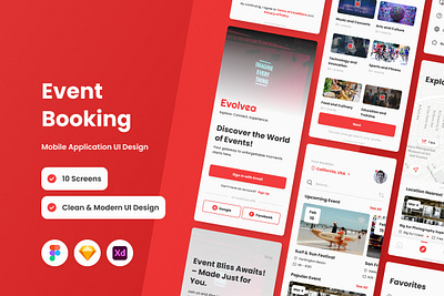 Evolvea - Event Booking Mobile App application apps design layout smartphone ui ux