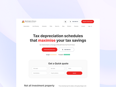 Landing Page - Precision Tax Depreciation Schedules figma landing page tax tax deprecation ui design ui ux design webdesign