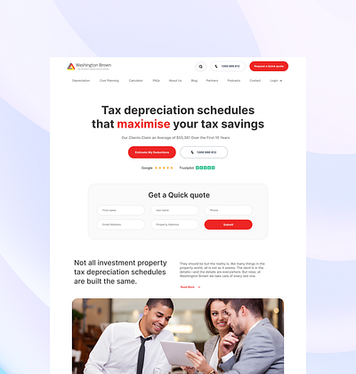 Landing Page - Precision Tax Depreciation Schedules figma landing page tax tax deprecation ui design ui ux design webdesign