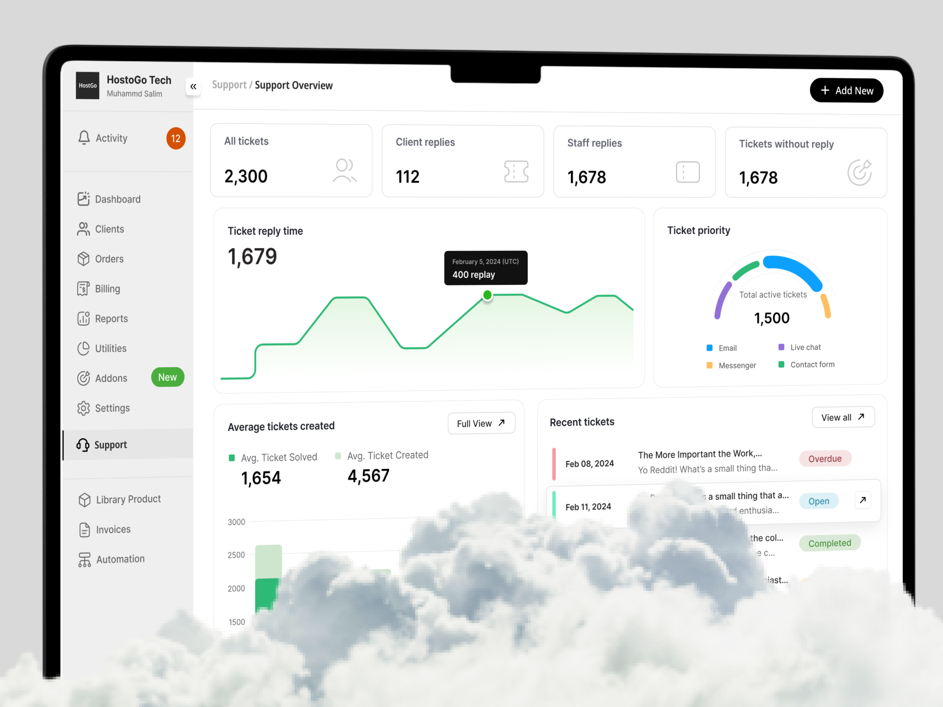 Support Ticket System Software UI UX by Muhammad Salim for Sadax Studio ...