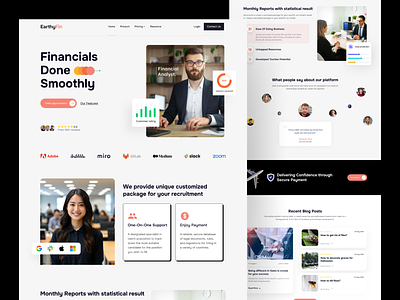 Financial Consultant Company Website branding company figma finance homepage mockup modern money ui ui ux website
